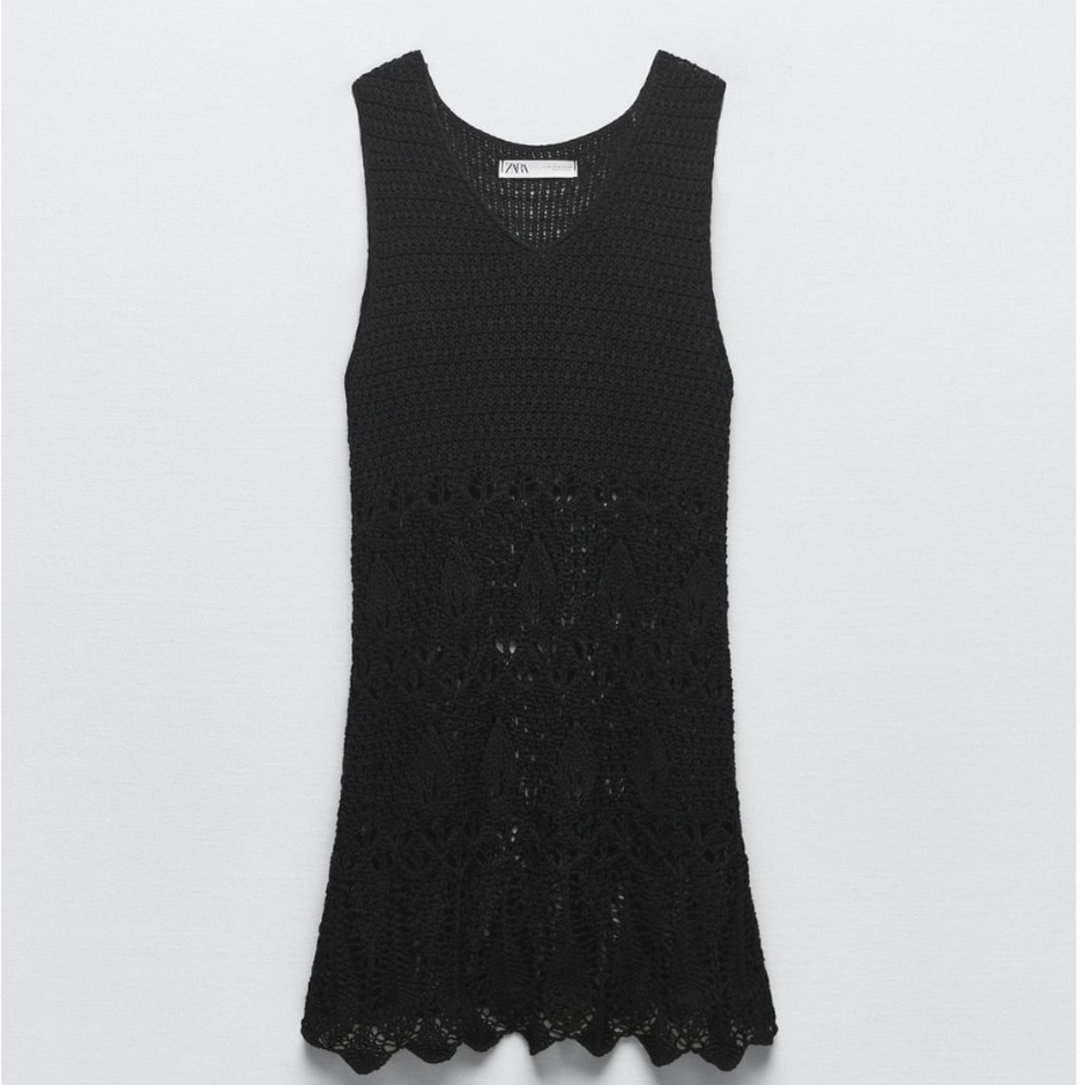 ZARA NWT OPEN KNIT TUNIC DRESS M